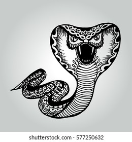 Abstract doodle Snake. Wildlife collection. Vector illustration