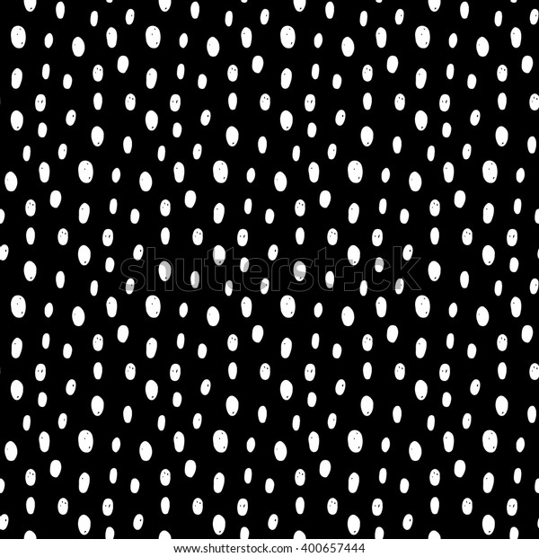 手描きのスポットを持つ抽象的な落書きスポットパターン 可愛いベクター画像の白黒スポットパターン 布地 壁紙 包装紙 カード ウェブ背景にシームレスなモノクロスポットパターン のベクター画像素材 ロイヤリティフリー