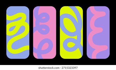 Abstract doodle squiggles with smooth curves. Contemporary graphic background for posters and digital templates
