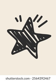 Abstract doodle star vector illustration