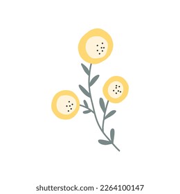 Abstrakte doodle Sonnenblume Grafik einzeln auf weißem Hintergrund. Handgezeichnete Vektorgrafik. Design-Elemente

