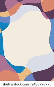 Abstract doodle template design of colorful style with free shape Overlapping artwork background