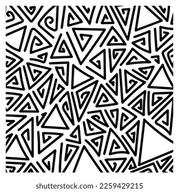 Abstract doodle of triangles in white background. Doodle about triangle shape. Simple line with doodle. Doodle for item design, landpage, fabric, or any purposes.