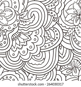 Abstract doodle vector seamless pattern.