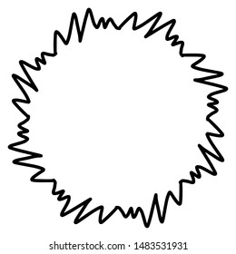 Abstract doodle zigzag frame. Isolated on white background. Vector stock illustration.