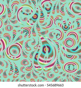 Abstract doodles on a blue background. Royal wallpaper. Vector stylish ornament. Damask seamless pattern with doodles.