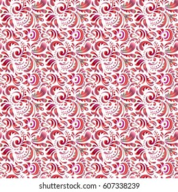 Abstract doodles on a white background. Damask seamless pattern with doodles. Royal wallpaper. Vector stylish ornament.