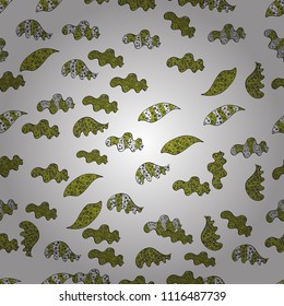 Abstract doodles pattern. - stock. White, green and black on colors. Seamless Cute fabric pattern. Vector illustration. Nice background.