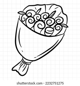 Abstract doodles for valentine line element design