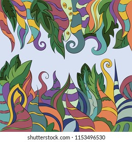 abstract doodling nature background graphic arts. vector graphic Abstract drawing, vector illustration