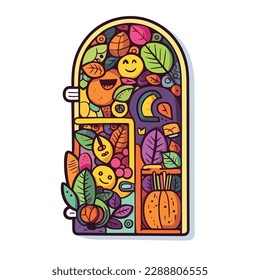 Abstract door cartoon vector ilustration isolated