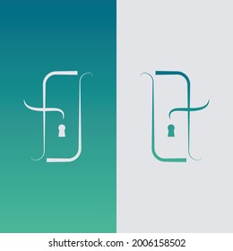 Abstract door handle logo in gradient color