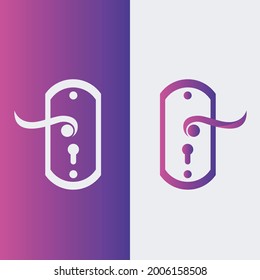 Abstract door handle logo in gradient color