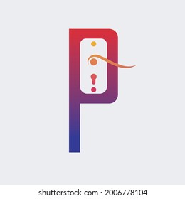 Abstract door handle logo in gradient color