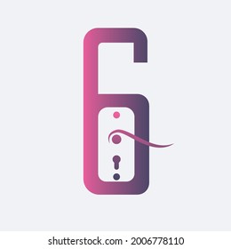 Abstract door handle logo in gradient color