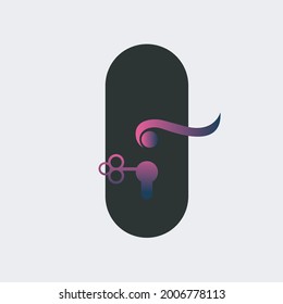 Abstract door handle logo in gradient color