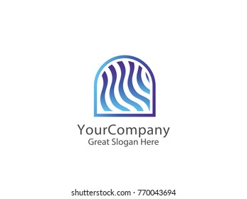 abstract door logo for architecture or house business vector illustration