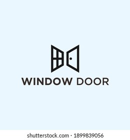 abstract door logo. window icon