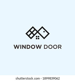 abstract door logo. window icon