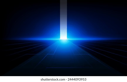 Abstract Door open Key Light of technology background Hitech communication concept innovation background vector design. 