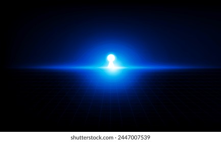 Abstract Door open Key Light of technology background Hitech communication concept innovation background vector design. 