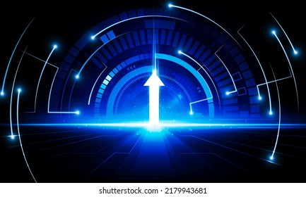 Abstract Door open Light of arrow up background Hitech communication concept innovation background vector design. 