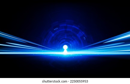 Abstract Door open Light of technology background Hitech communication concept innovation background vector design. 