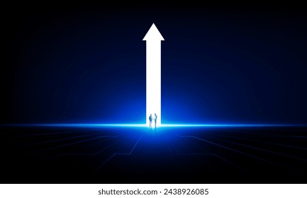 Abstract Door open Light of technology background Hitech communication concept innovation background vector design. 