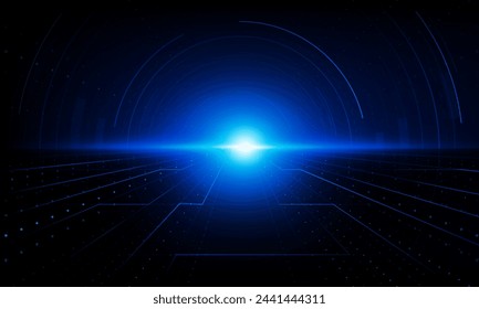 Abstract Door open Light of technology background Hitech communication concept innovation background vector design. 