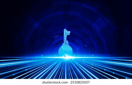 Puerta Abstractas abierta Luz de fondo de tecnología Diseño de Vector de fondo de innovación de concepto de comunicación Hitech. 