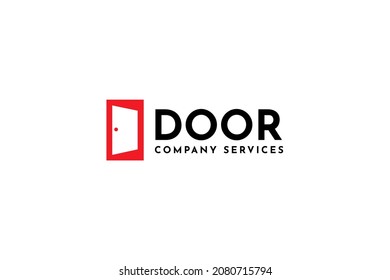 Símbolo abstracto de puerta con inspiración vectorial de diseño del logo D inicial.