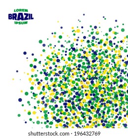 Abstract dot background using Brazil flag colors 2016. Vector illustration