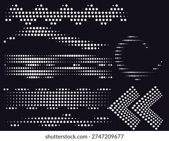 Abstract Dot Based  Halftone arrows and wave  Geometric design 