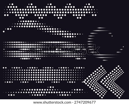 Abstract Dot Based  Halftone arrows and wave  Geometric design 