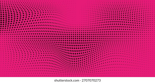 Abstract dot black on pink pattern gradient texture background.