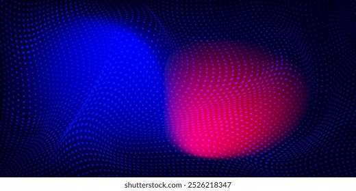 Abstract dot blue color pattern screen led light gradient texture background. Technology big data digital concept. 