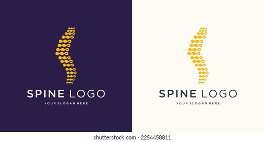 abstrakte Punktchiropraktik-Logo-Inspiration. Logo-Design-Inspiration für die DNA-Dots-Technologie in Wirbelsäule