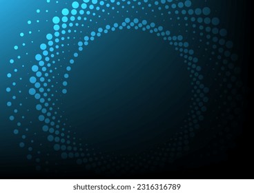 Abstract dot circle blue background high tech. Concept technology, innovation, big data, Ai, network, business, modern 