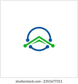 Abstract Dot Circle Icons Set. Halftone Logo Concept. Dotted Circle Isolated - Vector. 