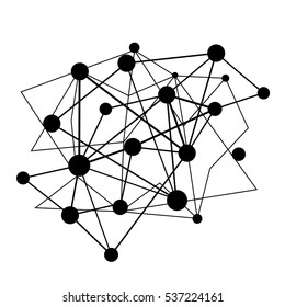 Abstract dot connect with line. Graphic design background vector