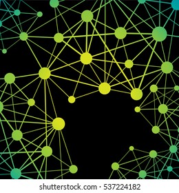 Abstract dot connect with line. Graphic design background vector