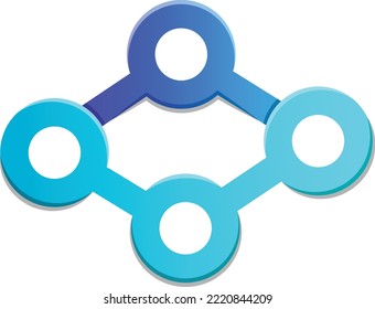Abstract dot and connection logo illustration in trendy and minimal style isolated on background