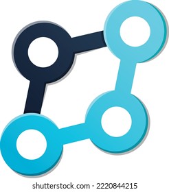 Abstrakter Punkt und Logo-Illustration zum Thema Verbindung im trendigen und minimalen Stil einzeln auf Hintergrund