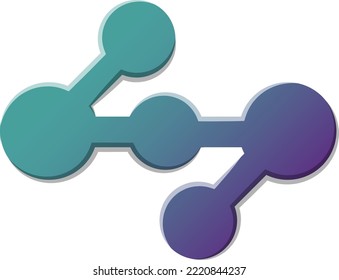 Dibujo abstracto del punto y del logotipo de conexión en un estilo moderno y mínimo aislado en segundo plano