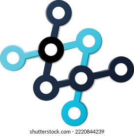 Dibujo abstracto del punto y del logotipo de conexión en un estilo moderno y mínimo aislado en segundo plano