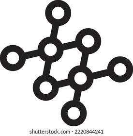 Dibujo abstracto del punto y del logotipo de conexión en un estilo moderno y mínimo aislado en segundo plano