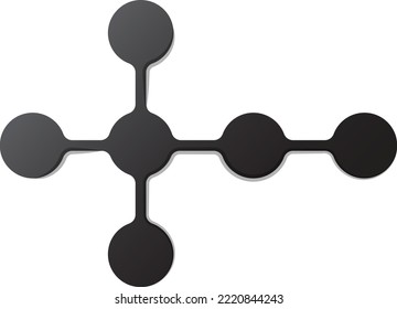 Dibujo abstracto del punto y del logotipo de conexión en un estilo moderno y mínimo aislado en segundo plano