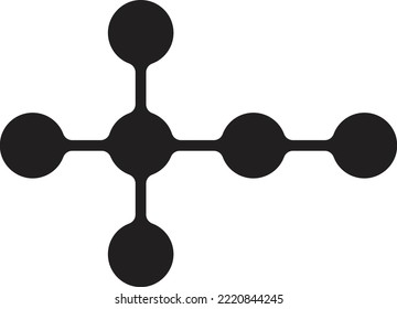 Dibujo abstracto del punto y del logotipo de conexión en un estilo moderno y mínimo aislado en segundo plano