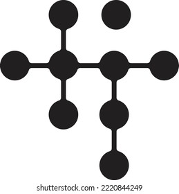 Dibujo abstracto del punto y del logotipo de conexión en un estilo moderno y mínimo aislado en segundo plano