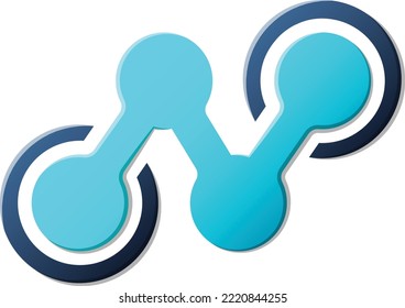 Dibujo abstracto del punto y del logotipo de conexión en un estilo moderno y mínimo aislado en segundo plano